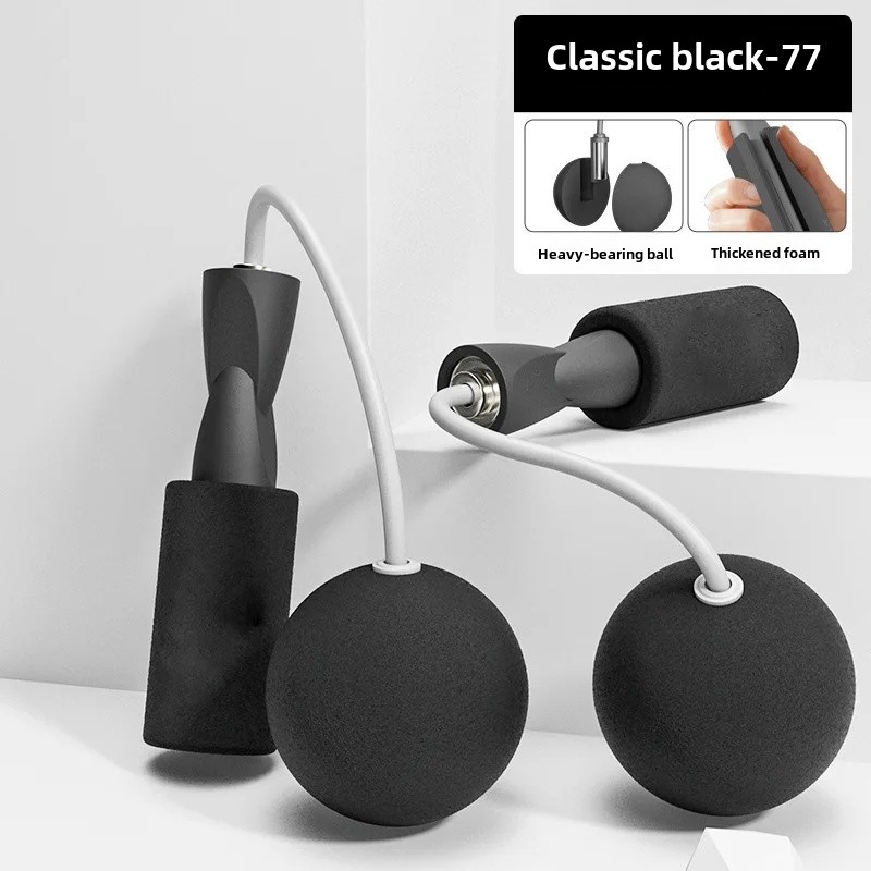Cuerda de saltar ponderada inalámbrica , Fitness, quema de grasa, pérdida de peso, cuerda de saltar de bola grande gruesa para deportes y entretenimiento: Castaño