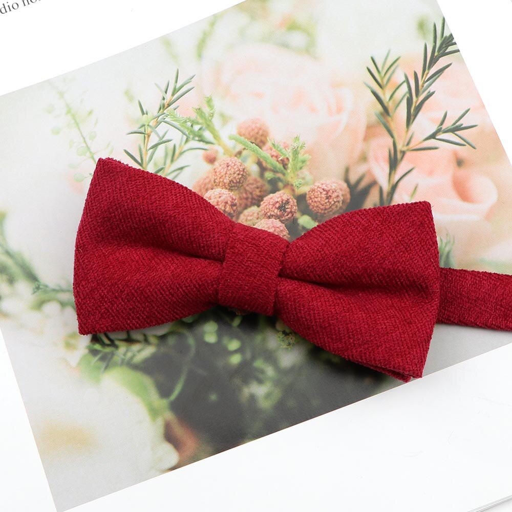 Heren Super Zachte Donzige Suede Ouder-kind Bowtie Set Macarons Effen Kleur Klassieke Leuke Vlinder Rood Groen Blauw roze Stropdas: Kids 15