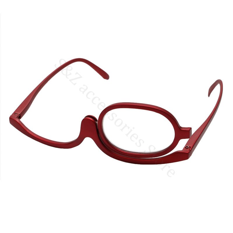Algemene vergrootglazen make-up leesbril opvouwbare bril cosmetische: +400 / Rood