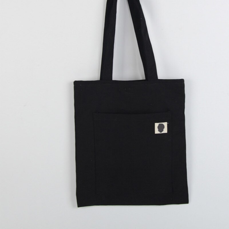 Tote Bag Canvas Foldable Shopping Bag Women Female Daily Use Large Capacity Grocery Shopper Bag Reusable Handbag Portable Bag