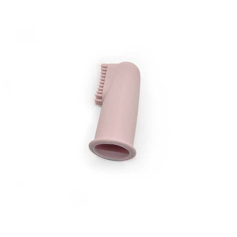 Baby Zachte Vinger Tandenborstel Bpa Gratis Silicone Baby Tand Tanden Schoon Borstel Food Grade Silicone Baby Orale Gezondheidszorg: Dusty pink