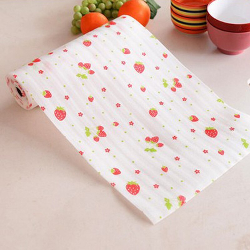 1 rolo colorido cozinha gaveta esteira 30x300 cm à prova dwaterproof água gavetas armário prateleira forros à prova de umidade esteira de mesa: Strawberry