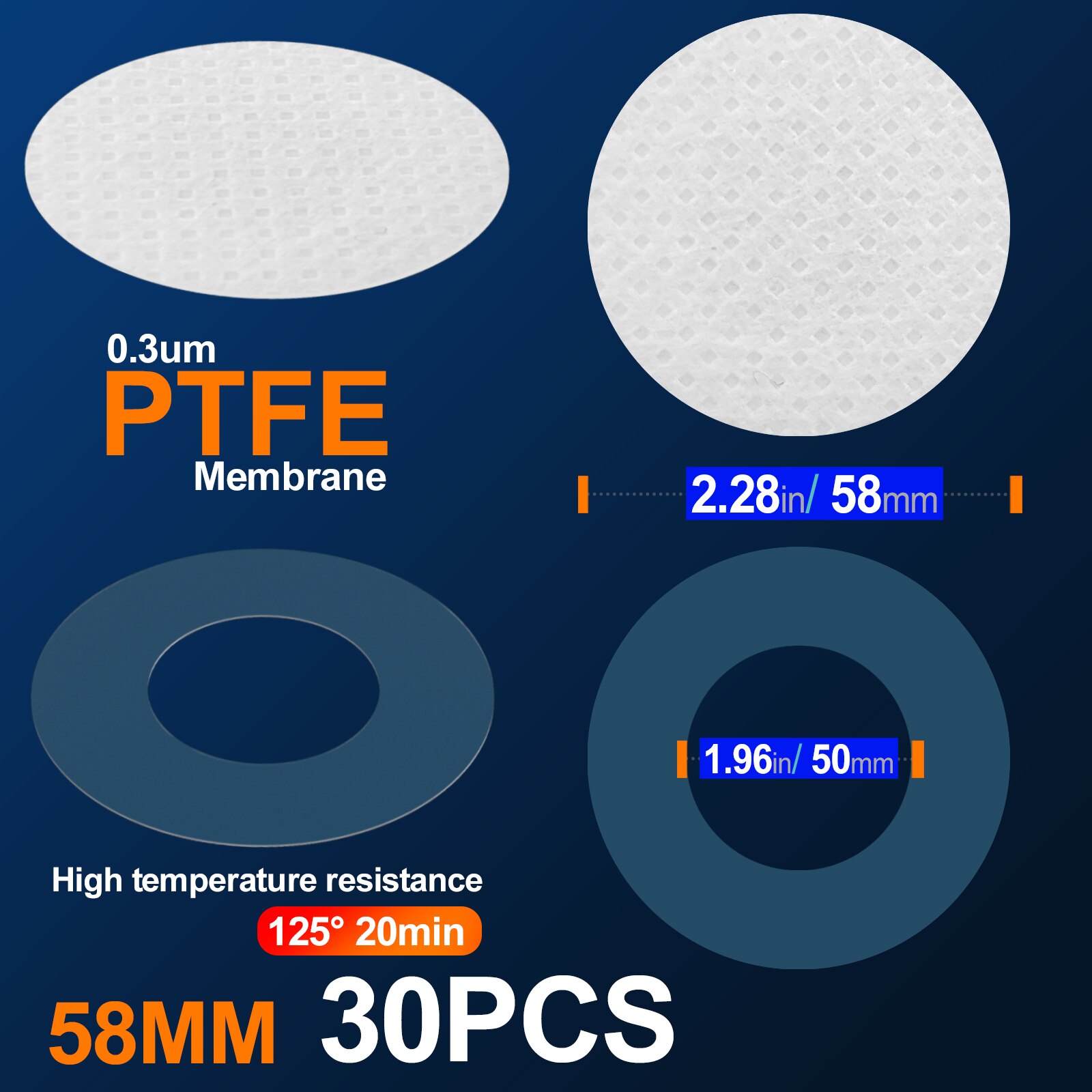 Synthetic Filter Paper Stickers 20 mm 0.3 μm Filter Disc Mushroom Applied Under Wide Mouth Jar Lid for Mushroom Cultivation: WHITE