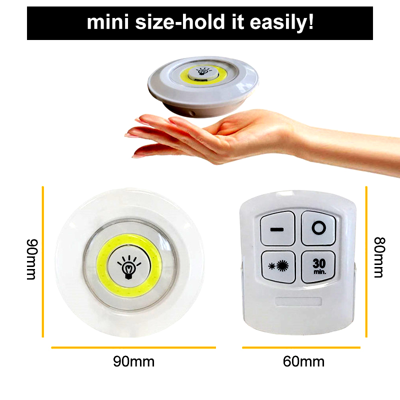 Dimmable LED Under Cabinet Night Light with Remote Control Battery Operated LED Closets Lights for Wardrobe Bathroom lighting