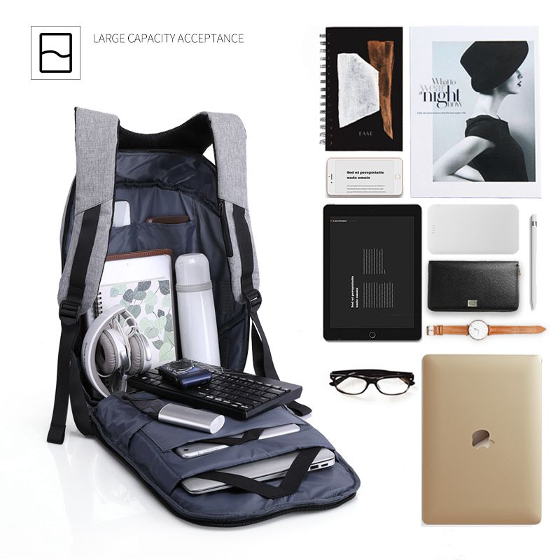 Männer Wasserdichte Anti diebstahl Laptop Rucksäcke Modernistischen Blick Wasserdicht mit USB Lade Port 15,6 Notebook Reise Rucksack