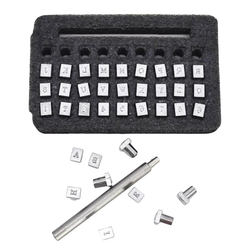 Stahl schlagen Werkzeuge Alphabet knapp Anzahl Stempel einstellen Stanzen Metall Leder Stanzen Werkzeuge DIY Leder Handwerk Werkzeuge