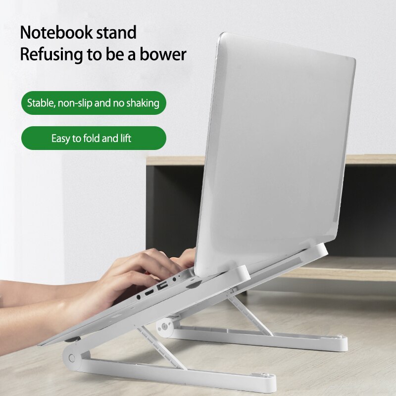 Verkoop Verstelbare Opvouwbare Laptop Stand Plastic Verticale Laptop Stand Computer Cooling Holder Voor Macbook Pro Notebook Laptop