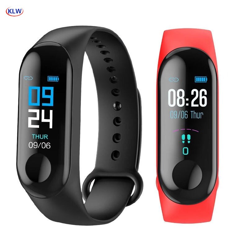 KLW Bluetooth Smart horloge Hartslag Bloeddrukmeter Fitness Activiteit Tracker Sport Smart Band Polsbandjes Telefoon Mate