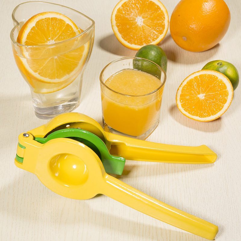 Nyeste citronpresser premium metal citruspresser 2- i -1 citronsaftpresser/limepresser