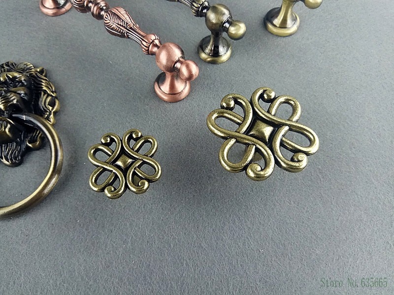 1pcs Antique Bronze Art Furniture Handles Drawer Wardrobe Kitchen Cabinets Cupboard Knobs Dresser Wine Cooler Pull Door Handle