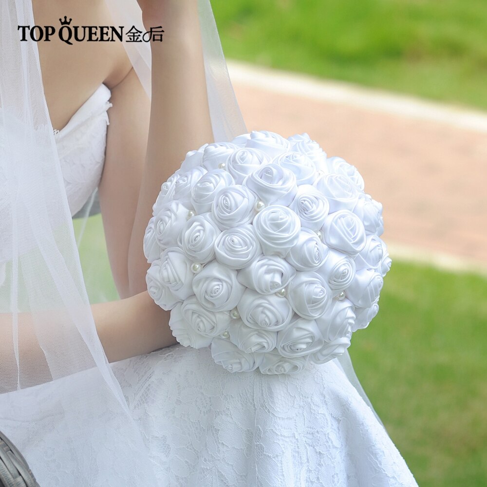 Topqueen F3-WT Bruiloft Decoratie Boeket Bruiden Boeket Bruiloft Bloemen Bruid Bloem Bruiloft Boeket Wit Coctailkleding