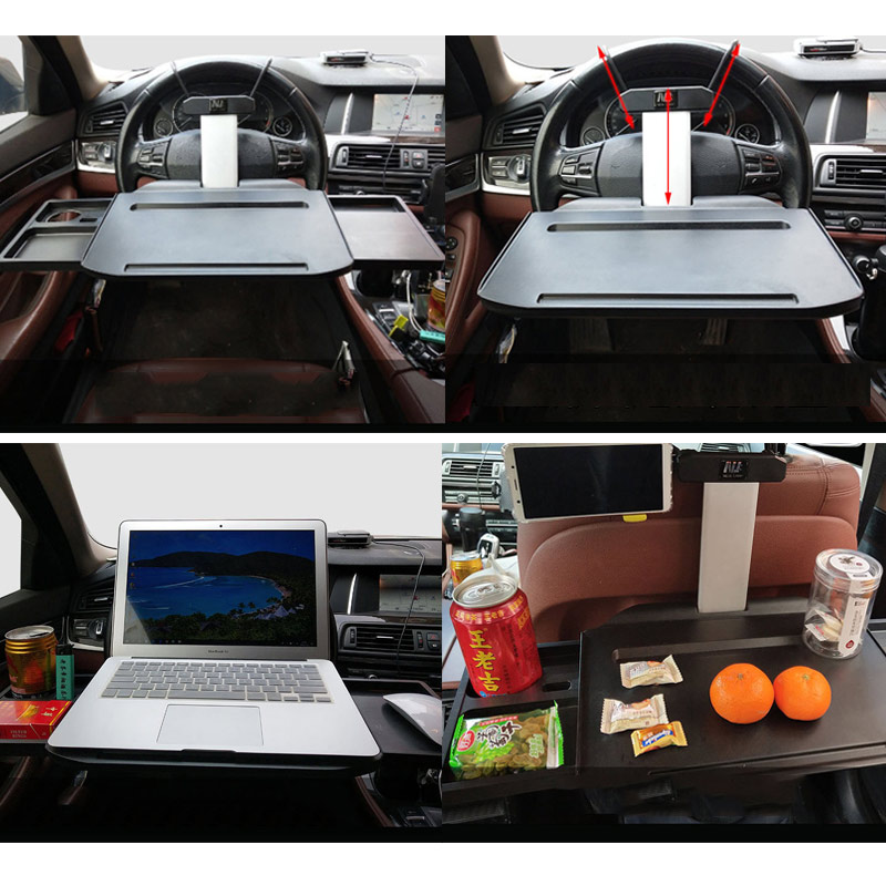 Multifunktions bil rattelefon holder universal bil skrivebord kaffe holder foldbar bærbar computer bord sæde ryg bakke varer