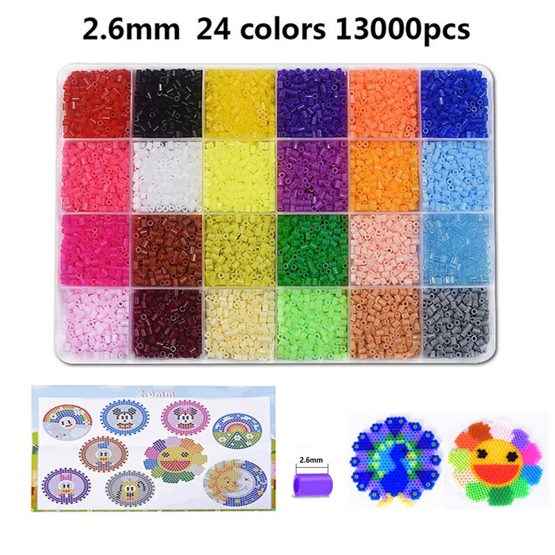 2.6mm Mini Hama koraliki koraliki do łączenia zestaw puzzle zabawki 24 48 72 kolor Hama koraliki Diy puzzle wysokiej jakości Handmade prezent zabawka dla dzieci: 24 colors 2.6mm