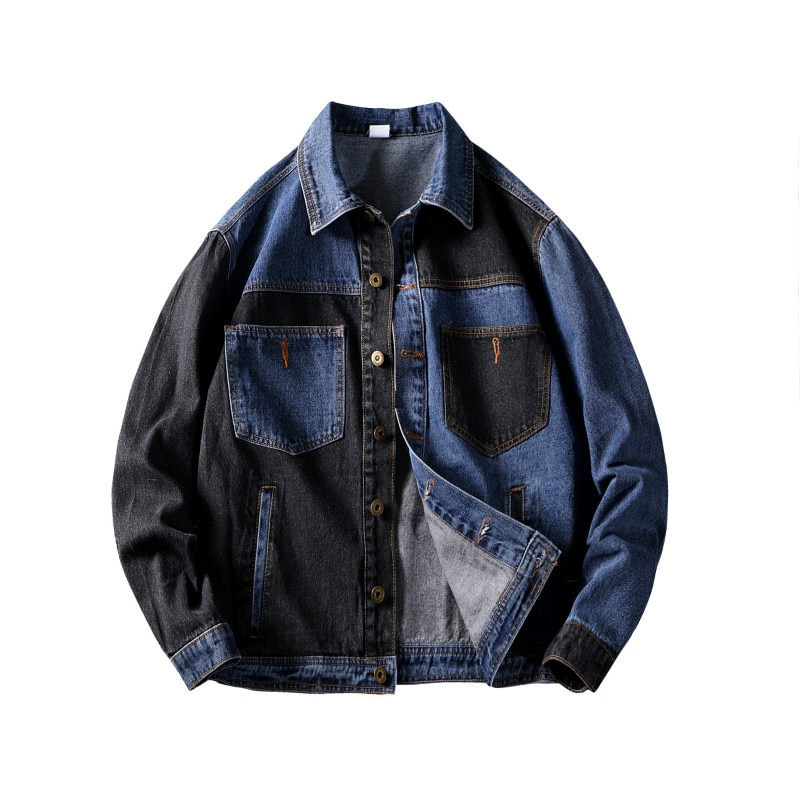 Autumn Hip Hop Patchwork Mens Denim Jacket Young Street Jacket Men Plus Size Jeans Men Jacket