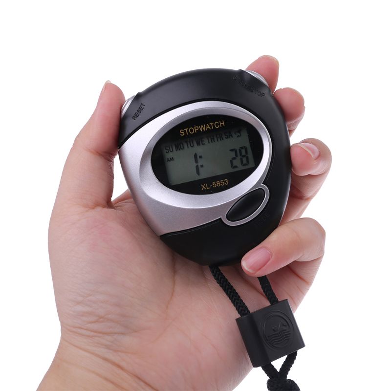 Sports Stopwatch Counter Timer Chronograph LCD Digital Handheld for Running with Battery