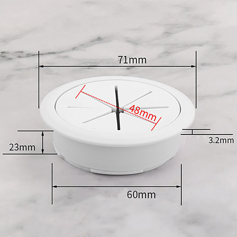 Alle Farben: 50 mm/53 mm/60 mm Schreibtisch, Tisch, ABS und Gummi, Kabellochkappen, PC-Computertisch, runde Draht-Netzte Tülle: Lichtdurchlässig