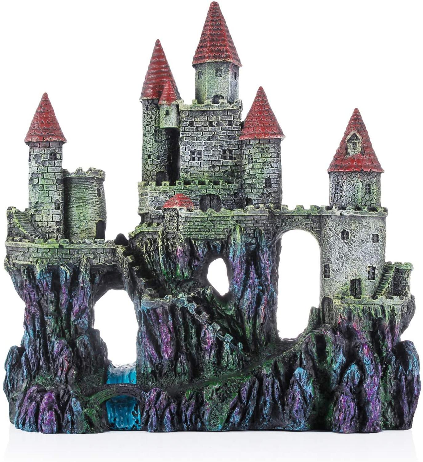 10" Fish Tank Miracliy Aquarium Decorations Castle Aquarium Ornament Super Castle Decor: Type A