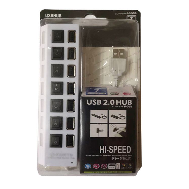 4 /7 Poorten Usb 2.0 Usb 3.0 Externe Uitbreiding Hub Met Schakelaar Met Onafhankelijke Schakelaar: 7ports USB2.0 White