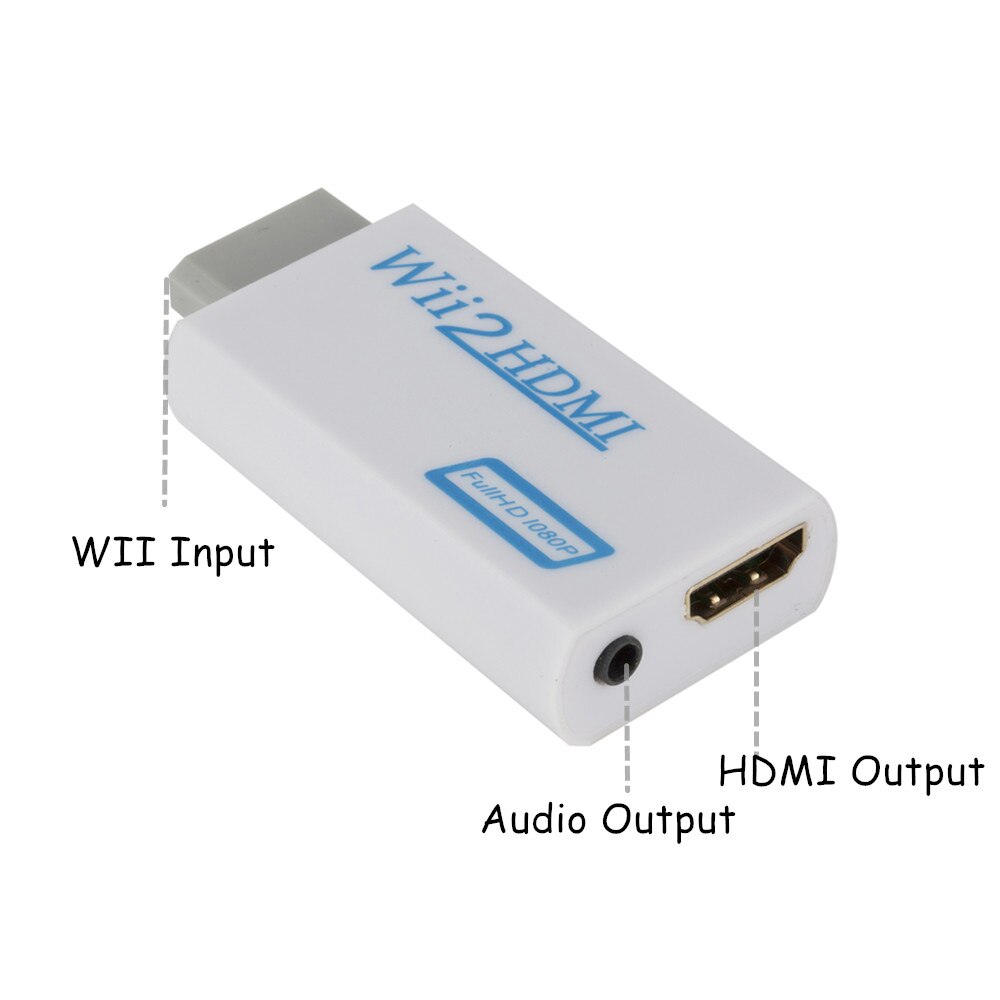 Na Wii do konwertera HDMI 1080P konwerter do Wii HDMI z Audio 3.5mm dla PC Monitor HDTV wyświetlacz konwerter do WII na HDMI