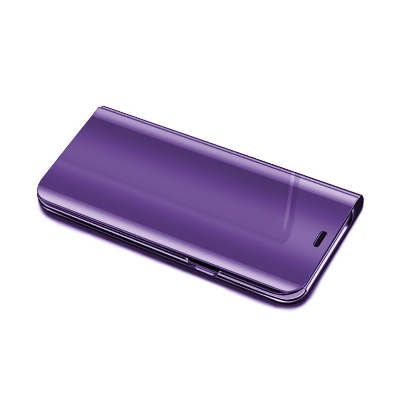 Shell Voor Xiaomi Mi 11 6.81 Inch Luxe Smart Spiegel Flip Telefoon Case Voor Xiaomi Xiomi Mi 11 M2011k2c M2011k2g leather Phone Case: Purple