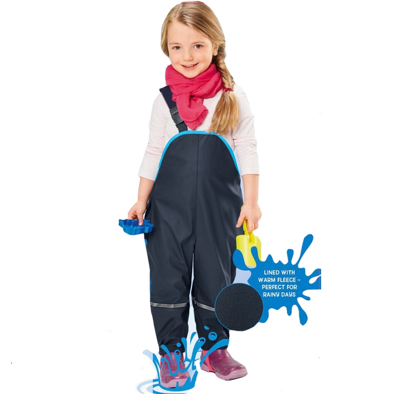 Meisjes Jongen Waterdichte Overalls Katoen Gewatteerde Broek Outdoor Broek Duitse Kid Winddicht Broek Regen 98-128 Europese Maat