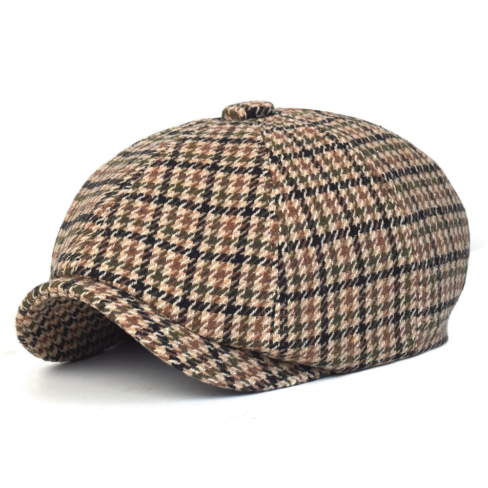 Herfst Winter Plaid Krantenverkoper Ivy Caps Casual Baret Hoeden Engeland Gatsby Retro Hoed Driver Platte Pet
