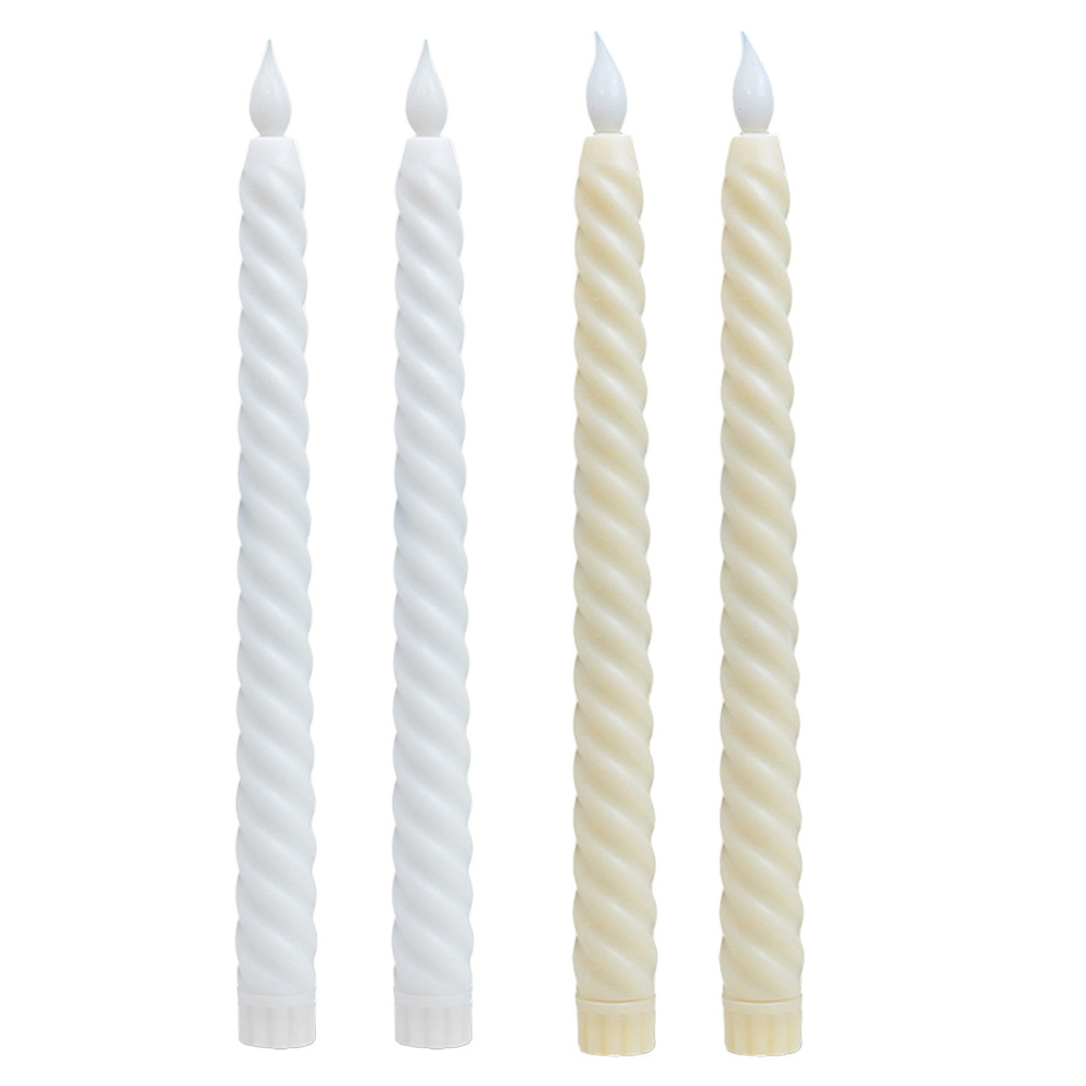 Velas cónicas LED sin llama, luces decorativas para ventana, velas navideñas, lámpara, velas largas eléctricas, candelabros sin llama con mecha 3D