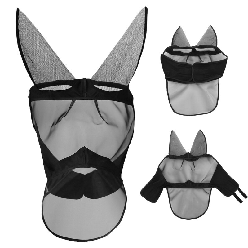 Außen Maske Pferd Fliegen Maske Reit Masken Pferde Abnehmbare Gittergewebe