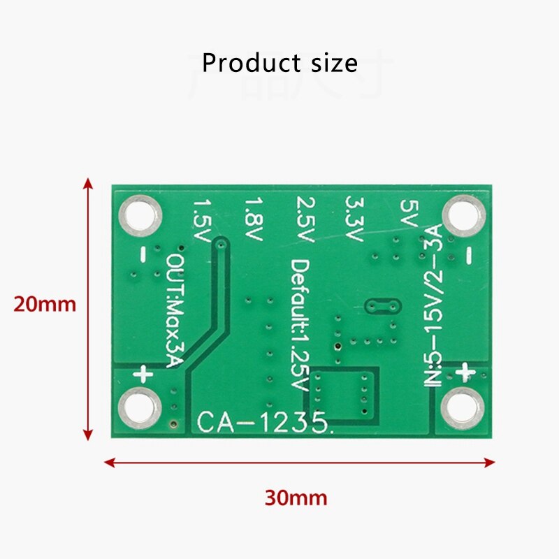 Módulo de potência, 1.25v 1.5v 2.5v, saída de 3.5v, módulo de diminuição ajustável de 3a