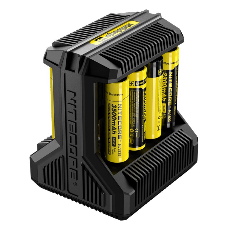 Nitecore  i8 intelligent charger, t 8 slots , 4a output smart battery charger for imr 18650 , 16340 , 10440 aa aaa 14500, 26650 and usb