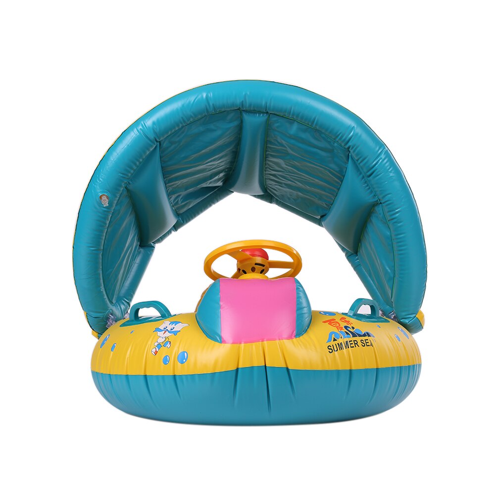 Baby Pool Float Sonnenschirm Aufblasbare Schwimmen Wasser Boot Einstellbare Baldachin Sicherheit Sitz für 6-36 Monate Kinder Kleinkinder