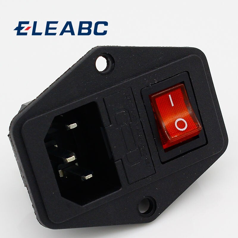 Power Rocker Switch Iec 3 Pin 320 C14 Inlaat Stopcontacten Switch Connector Plug 10A 250V