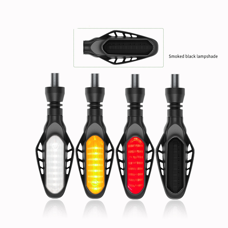 Motocicleta led luzes de sinal freio luz volta branco amarelo vermelho drl luz fluindo lanterna traseira indicador da lâmpada circulação diurna: Dourado