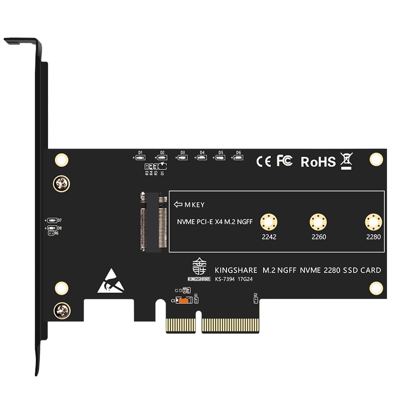 PCI-Express PCI-E 3.0X4 te M.2 NGFF M Sleutel Slot Converter Adapter Card M2 Nvme PCIE SSD riser Card voor Desktop Ondersteuning 2230 22