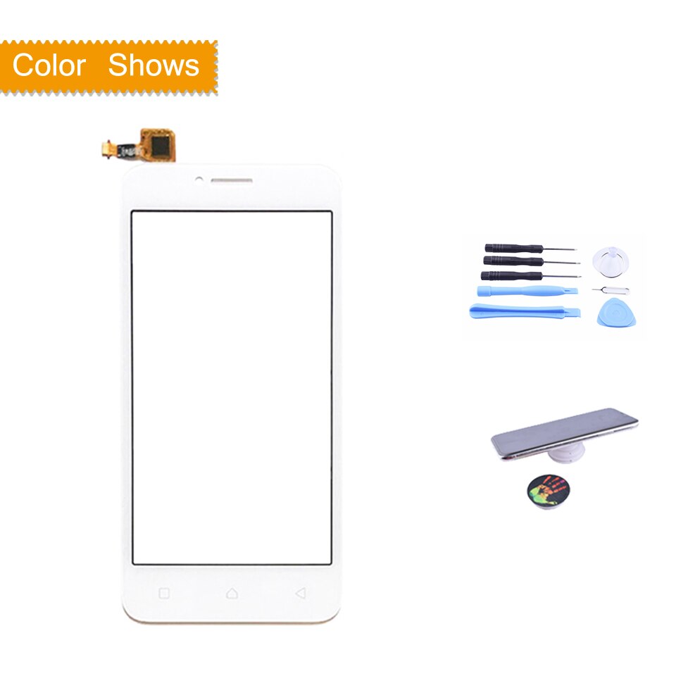 Original para Lenovo Vibe B A2016a40 A2016 Digitalizador de pantalla táctil lente de cristal exterior frontal VIBE B pantalla táctil Sensor de Panel táctil: white with gift