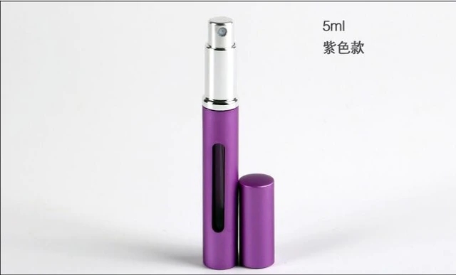 1 pcs 5 ml Mini Draagbare Reizen Navulbare Parfum Verstuiver Fles Parfum fles Spray Scent Pomp Case Lege Cosmetische Containers: Paars