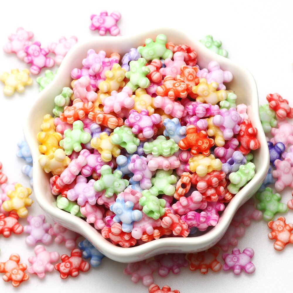 Mehrfarbige, niedliche acrylperlen in cartoon-form, lose zwischenperlen für die schmuckherstellung (diy-ketten, ohrringe, halsketten, armbänder)