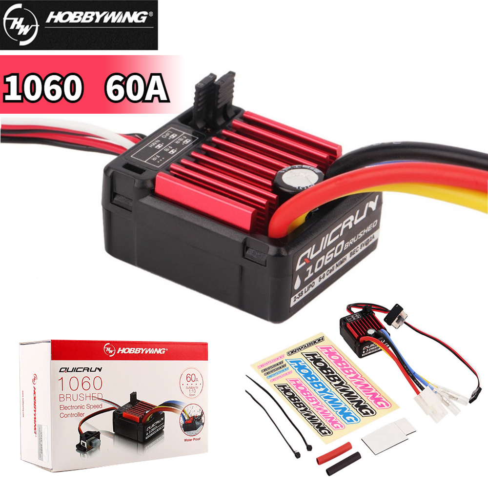 HobbyWing QuicRun 1060 ESC contrôleur de vitesse électronique brossé 60A ESC pour voiture RC 1:10 étanche pour voiture RC
