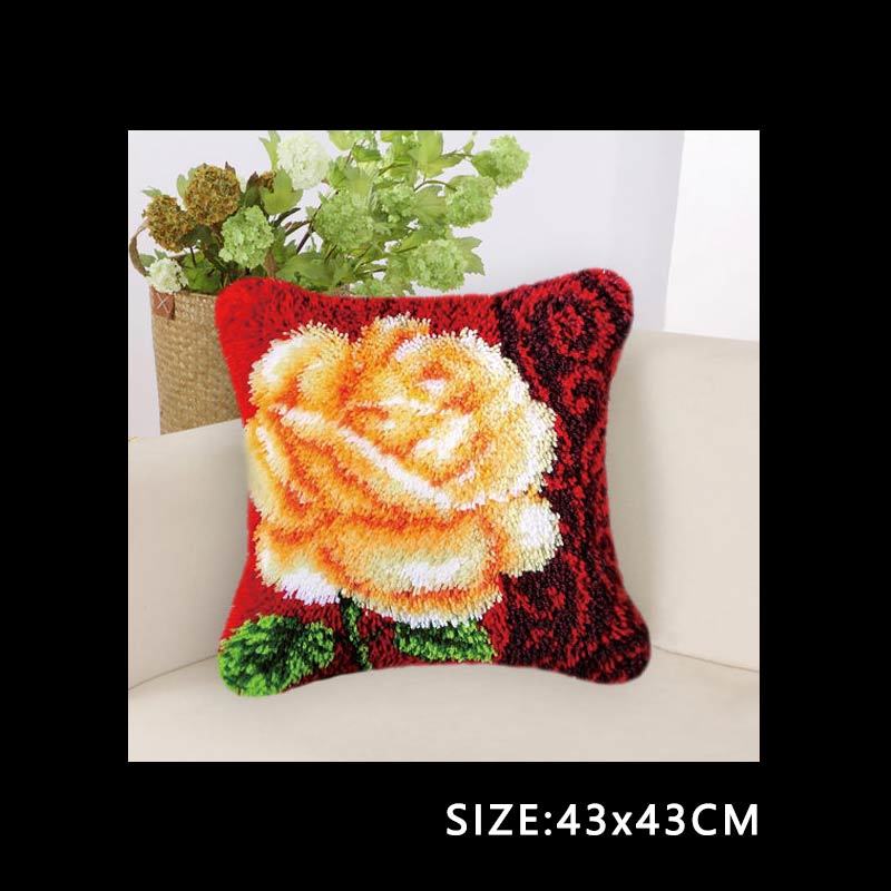 Coussin à crochet, coussin à crochet, coussin à crochet, coussin en mousse pour travaux d'aiguille, taie d'oreiller à crochet, broderie, bricolage, point de croix , 37/43/50 cm: Ti-abz 023