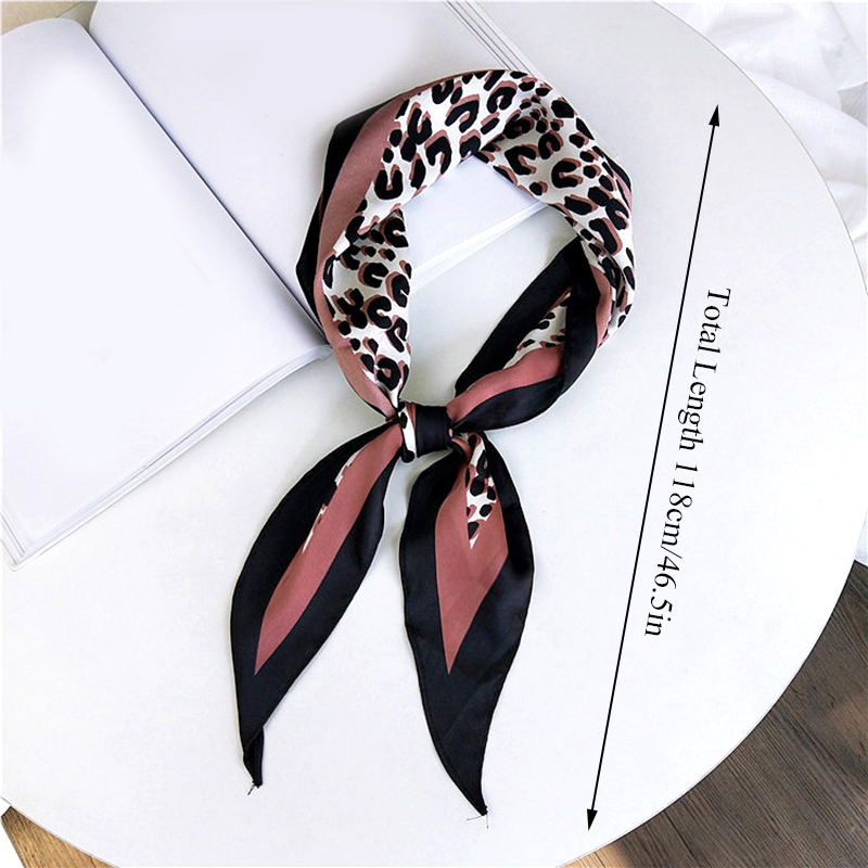 Pañuelo pequeño largo de leopardo, banda para el pelo, pañuelo para la muñeca, cintas para la cabeza, bufandas, pañuelos, bolsos, bufandas, cinta para La muñeca estrecha, bufandas