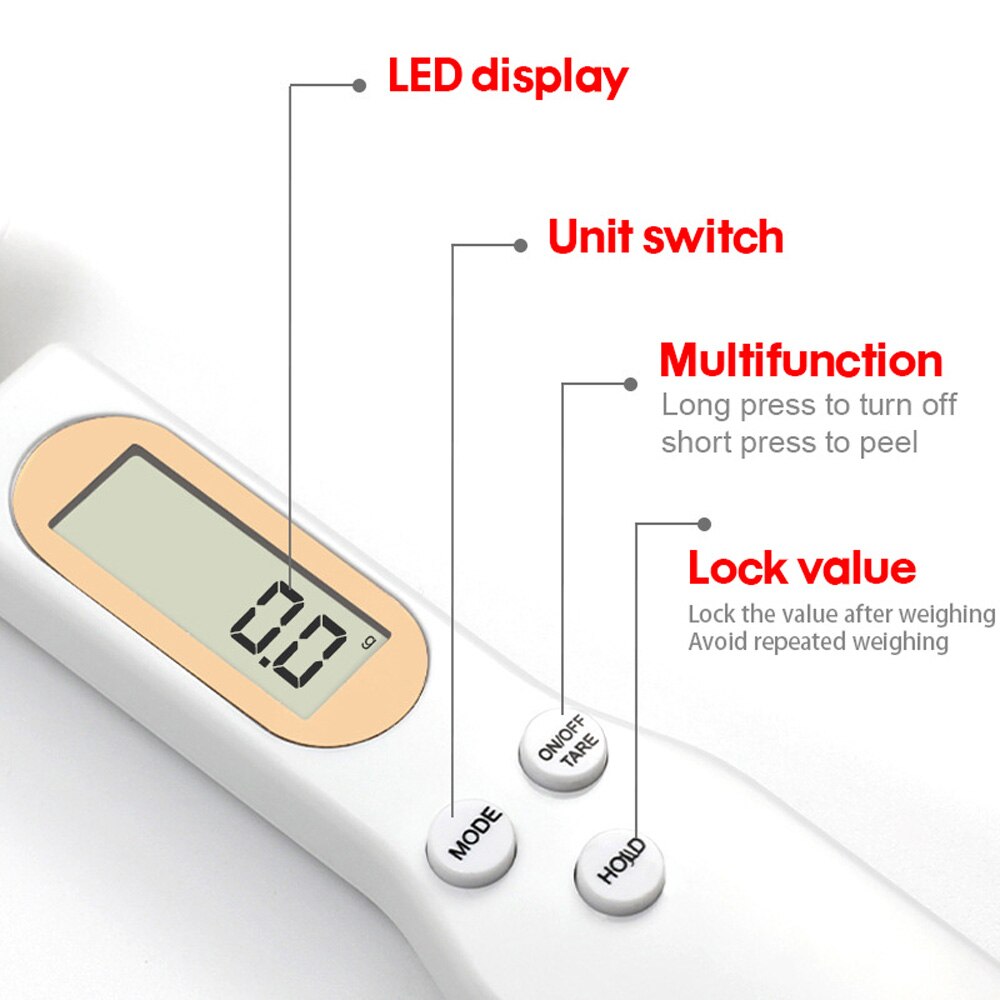 Kitchen Measuring Spoon Scale LCD Display Digital Measuring Electronic Weight Gram Food Scale Precise Cooking Baking Accessories