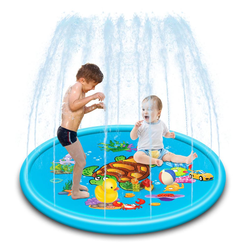 proprietà Prato Gonfiabile Acqua Nebulizzata Zerbino per Bambini di Acqua Gioco Zerbino bambini all'aperto spruzzata Zerbino per Piscina per Bambini Giochi Giocattolo cospargere Zerbino: 110cm  3