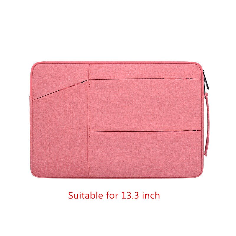 Portable Laptop Bag Woman Universal Briefcase Men Lightweight Liner Package Travel Ipad Phone Document Pouch Accessories Supplie: Pink 13.3 inch