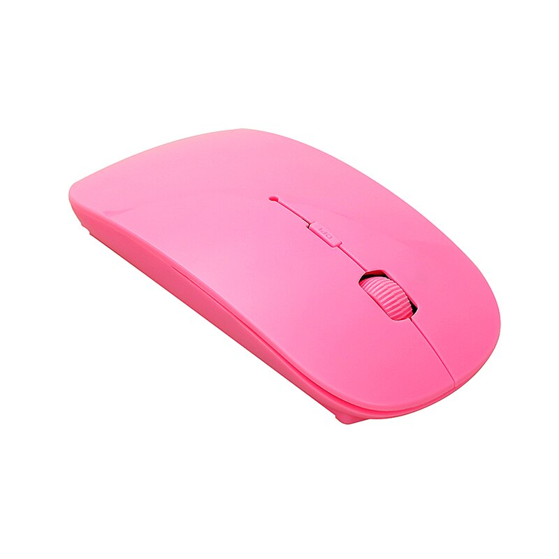 2.4G Computer Wireless Mouse with USB Receiver Laptop Notebook Ultra Thin Mouse USB Optical Mice For Laptop PC: Pink