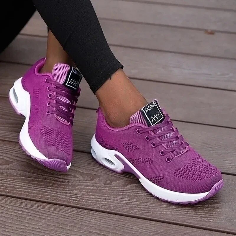 Scarpe Casual da donna Scarpe basse da passeggio in mesh traspirante Scarpe da ginnastica con plateau Scarpe da ginnastica vulcanizzate da donna Tenis Calzature femminili bianche: Viola / 40