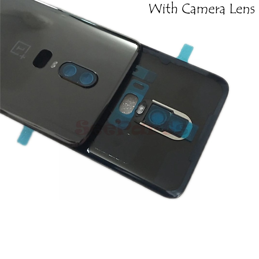 Capa da bateria para oneplus 6, cobertura da caixa de vidro traseira da caixa da porta traseira da caixa para oneplus 1 + 6 6t com lente da câmera