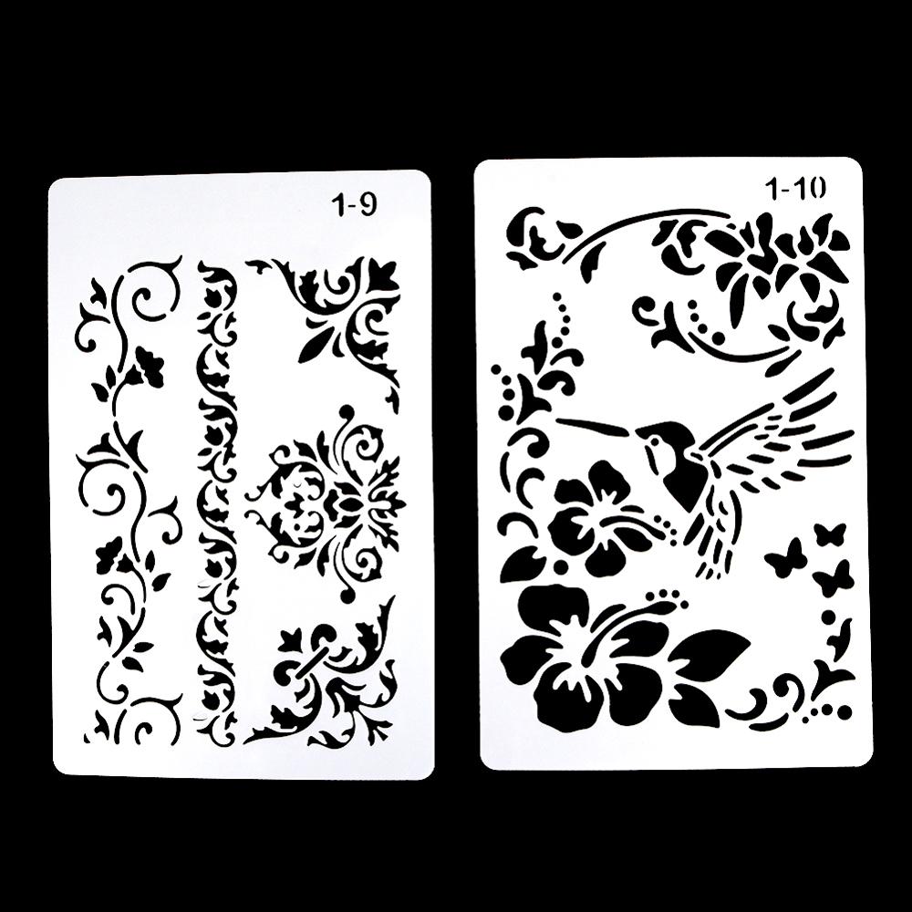 12 DIY Malerei Vorlage Hohl Graphics Home Wand Malerei Dekoration Sammelalbum Album Tagebuch Zeichnung Präge Schablonen