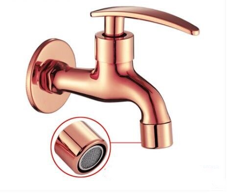 Art Carved Wall Mount Bibcock Brass Retro Tap Decorative Outdoor Garden Taps Washing Machine faucet Mop Luxury Gold WC Faucet: Burgundy