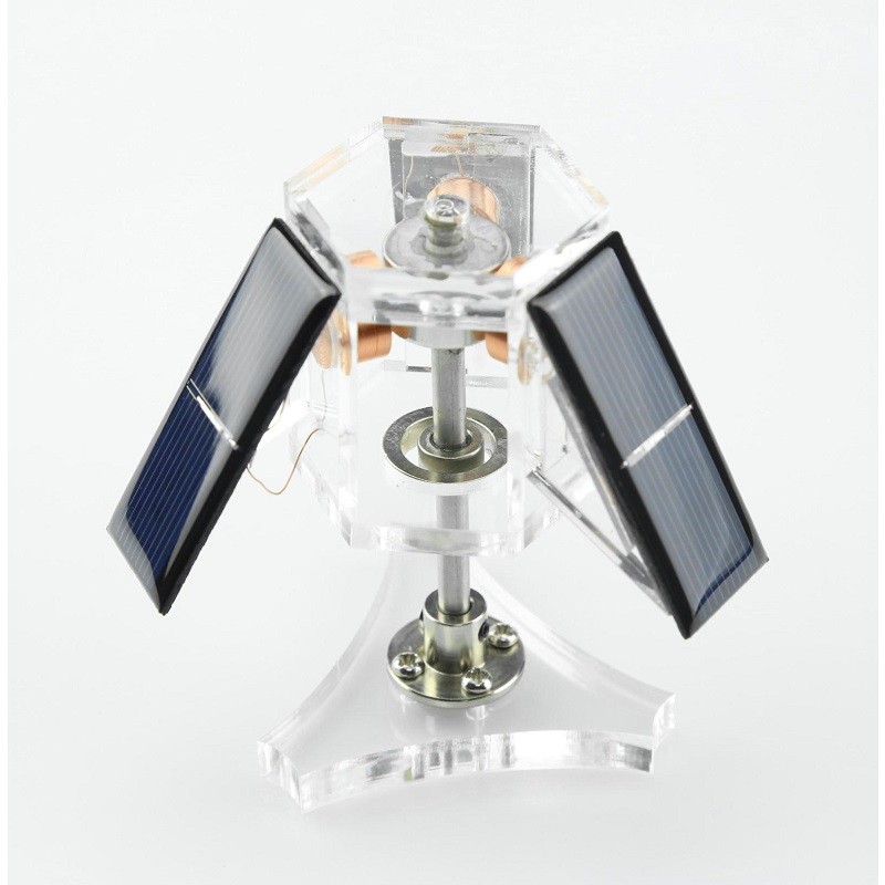 DIY Magnetic Levitation Solar Motor, Magnetic Suspension Decoration, Scientific: Three-sided solar