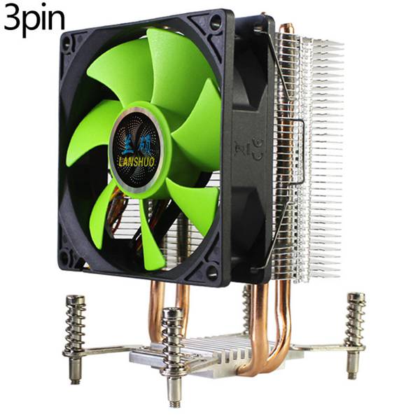 LANSHUO CPU Cooler RGB CPU Radiator 2 Heat Pipes Ultra Quiet Cooler Fan for LGA X79 X99 X299(3/4pin /Single/Dual Fan): 3Pin Single Fan